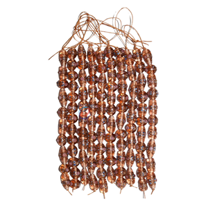 ลูกปัดแก้วทองแดงสีน้ำตาลทำมือจาก EXCEL EXPORTS |   ดีไซน์ลวดลายผสมผสานที่ได้แรงบันดาลใจจากเค้กแต่งงาน |   ความยาวเส้นใย 8 นิ้ว - Product Image 1