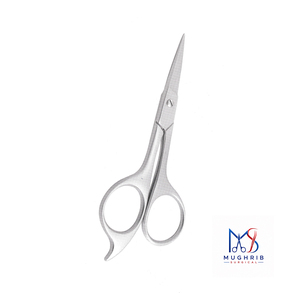 Moustache <b>Scissors</b> Large Loops Matte with Finger Rest <b>Left</b>-<b>Handed</b> Durable Stainless Steel Straight Blade Size 12cm Custom Logo - Product Image 3