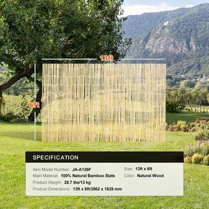 Schermo per la privacy in bambù naturale ecologico, pannello decorativo con telaio finito UV, altezza 1,8 m x lunghezza 4,8 m - Product Image 4