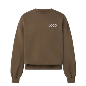 Unisex Oversized Crew Neck Sweatshirt Cotton Fleece 420GSM Drop Shoulder Pullover for Custom Embroidery Wholesale - Product Image 1