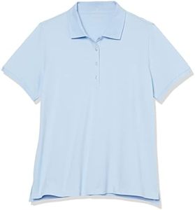 Camiseta Polo de Manga Corta Azul Claro para Mujer, Color Sólido, Casual, Largo Regular, 100% Algodón, Tela Oxford, Camisetas Polo ODM OEM - Product Image 6