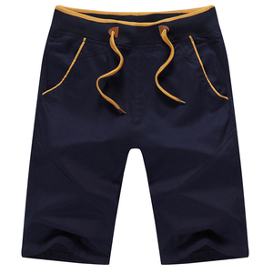 Shorts Bermuda en Coton Bleu Marine pour Homme, Taille Mi-Haute avec Cordon de Serrage, Décontractés, Respirants, avec Poches, pour le Sport et la Détente - Product Image 1