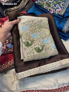 Sari de seda Rangoli de aspecto magnífico y colores increíbles con bordado y lentejuelas, colección de sari y blusa, proveedor de India, Saree Love - Product Image 6