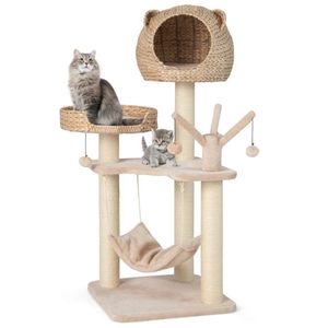 Albero Multi-livello del gatto con le palle appese rotabili e l'amaca del condominio per graffiare e giocare - Product Image 3