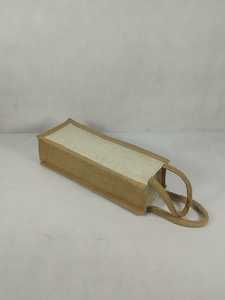 Eco-Friendly Jute Wine <b>Bottle</b> <b>Gift</b> <b>Bag</b> with Rope Handles - Product Image 3