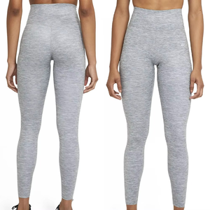 High Waist Seamless Elastic Waist Yoga <b>Leggings</b> Full Length Color Blocking Gray Spandex/<b>Nylon</b> Lightweight Women's Fitness Pants - Product Image 5