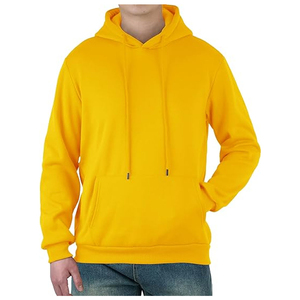 Sudadera con Capucha Marrón para Hombre, Corte Regular, Informal, Otoñal, de Forro Polar, Manga Larga, Color Sólido, Diseño Tejido - Product Image 2