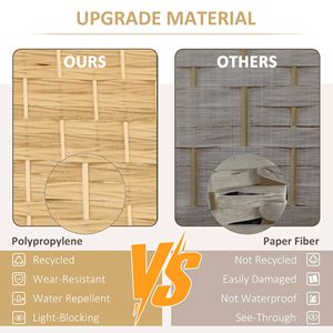 Paravent pliant autoportant en bois à 4 panneaux, 1,80 m de haut, pour la maison et le bureau, séparateur de pièce en bois naturel - Product Image 5