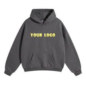 เสื้อฮู้ดดี้โอเวอร์ไซส์ผ้าฝ้าย 100% สำหรับทุกเพศ ขายส่ง รับสกรีนโลโก้ ปักลาย เสื้อสตรีทแวร์แบบเรียบ - Product Image 5