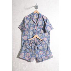 Conjunto de Pijama Corto de Algodón Estampado para Mujer, Ropa de Dormir Suave, Informal, para Descansar y Dormir - Product Image 1