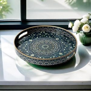 Nueva Bandeja de Servicio Multifuncional con Diseño de Mandala de Madreperla, para Té, Desayuno, Comida, Vajilla para el Hogar, Utensilios de Cocina - Product Image 3