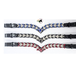 Accesorios de Equitación de Lujo: Cabezada de Cuero con Cristales de Doble Hoja y Botón de Liberación Rápida Rivoli de 10mm - Product Image 1