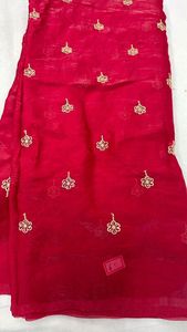 space silk embroidery bides boutique work <b>Fabric</b> - Product Image 5