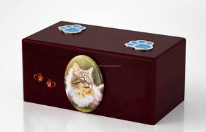 Caja de urna de madera funeraria para cenizas de mascotas Urnas de cremación de madera para cenizas de gatos y perros Urnas de palisandro a bajo precio - Product Image 3