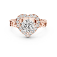 Bague de fiançailles en moissanite 1,32 ct avec halo en forme de cœur, en argent sterling 925, bande filigranée, plaqué rhodium, sertie à griffes, certifiée GRA, pour femme