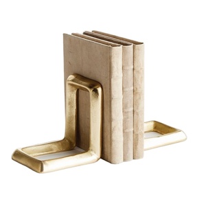 Modern Gold Metal L Shape Bookend Set Minimalist Decorative <b>Book</b> Holder Office Home Desk Organizer - Product Image 1