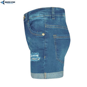 Pantalones Cargo de Mezclilla Lavado Claro, Cintura Media, Bordados, Transpirables, Ecológicos, de Secado Rápido, con Cierre y Botones, Estilo Urbano, para Verano y Primavera - Product Image 6