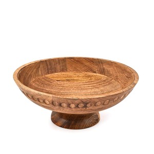 Bol de service artisanal en bois de manguier à bords naturels, vente en gros |   Aqdus Saleem - Product Image 1