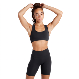 Ensemble soutien-gorge de sport gris foncé et short cycliste taille haute pour femme, idéal pour le yoga et l'entraînement - Product Image 4