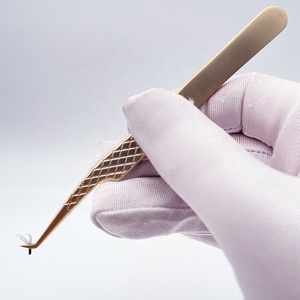 KINGIST CORPORATION New Style Professional <b>Mink</b> Stainless Steel <b>Eyelash</b> <b>Extension</b> Tweezers Sustainable Rose Gold Anti-Slip Fiber - Product Image 4