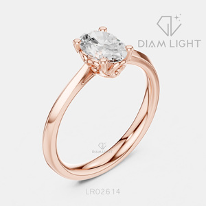Bague de fiançailles en or blanc 14 carats avec diamant de laboratoire certifié IGI, taille ovale 0,72 carat, bijoux fins - Product Image 4