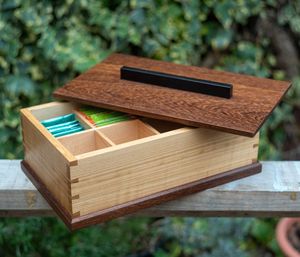 Caja de Almacenamiento de Té de Madera Hecha a Mano de Primera Calidad con Compartimentos, Organizador de Té de Madera Natural para Bolsitas de Té Sueltas y Cocina - Product Image 5