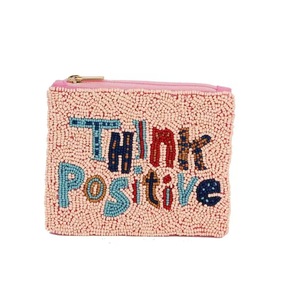 BLAH BLAH Beaded Pouch Handmade Statement Coin <b>Purse</b> Fun Colorful Zip Clutch <b>Cute</b> - Product Image 2