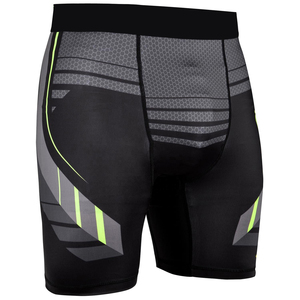 <b>Men</b> <b>Compression</b> <b>Shorts</b> Black Gray Geometric Print Spandex Polyester Quick Dry Sporty Style Mid Waist Elastic Closure - Product Image 1
