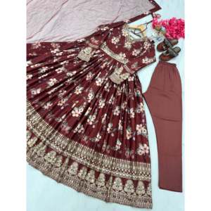 Conjunto de Vestido de Fiesta Negro para Mujer, Diseño Aarohi, con Falda y Dupatta, Talla M, Elegante - Product Image 6