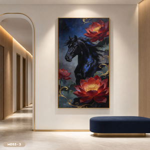 Peinture de chevaux au galop de qualité supérieure, décoration intérieure en soie, art décoratif, OEM personnalisé du Vietnam, marque HALO - Product Image 3