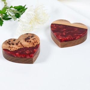 Posavasos de Lujo Hechos a Mano con Resina y Madera de Nogal, Impermeables, Modernos, Personalizados, para Regalo, Decoración del Hogar - Product Image 1
