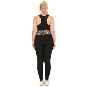 Ensemble de yoga 2 pièces, haut court taille haute et leggings longs imprimé léopard, grande taille, vêtements de sport pour femmes - Product Image 5