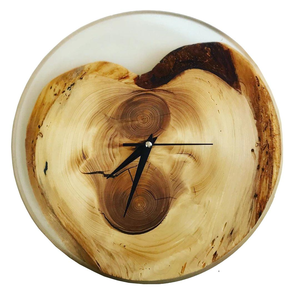 Horloge murale en bois avec résine époxy vert marine exclusive, fabriquée à la main pour la maison, le bureau et les hôtels à bas prix - Product Image 5
