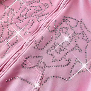 Sweats à capuche personnalisés avec logo en strass 2026 – Vente en gros de sweats à capuche légers en strass - Product Image 5