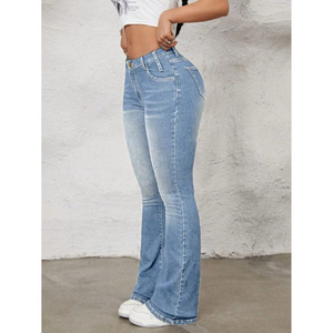 Pantalones Casuales de Mujer de Calidad Premium, Corte Medio Acampanado, Elásticos, Transpirables, Ecológicos, de Moda Invernal, de Secado Rápido - Product Image 2