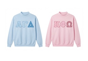 Sudadera Oversize de Cuello Alto para Mujer con Aplique de Letras Griegas Personalizadas, Ajuste Holgado, Ropa Casual - Product Image 4