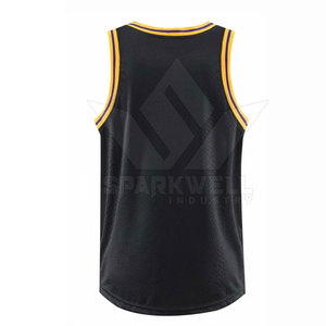 Camiseta de Baloncesto sin Mangas para Hombre, Negra, Cuello Redondo, Malla Transpirable, Logotipo Bordado en la Parte Delantera - Product Image 2