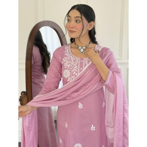 Conjunto Elegante de Top y Pantalón con Dupatta para Fiesta, Talla XL - Product Image 1