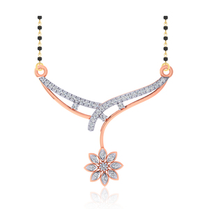 Collier pour femme plaqué or rose avec diamant taille brillant rond, pierre naturelle couleur G, luxe pour usage quotidien - Product Image 1