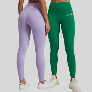 High Waist Full Length Yoga <b>Leggings</b> Solid <b>Brown</b> Seamless Stretch Pants Women's Workout Gym Wear - Product Image 5