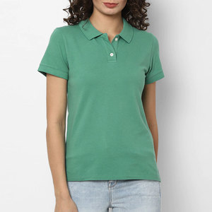 Polo de Mujer de Primera Calidad en Mezcla de Algodón, Estilo Casual, Top de Manga Corta con Diseño de Rayas para Uso Diario - Product Image 1