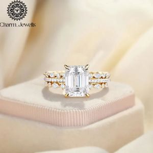 Bague de fiançailles pour femme Charm_Jewells en moissanite taille coussin, plaqué or 18 carats, sertissage à griffes, style classique, certifiée IGI, 3g - Product Image 1