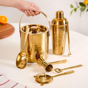 Stainless Steel Bartender Kit Set Cocktail <b>Shaker</b> 850ml Ice Bucket 1900 ml Peg Measurer 60ml <b>Bottle</b> Opener Strainer - Product Image 2