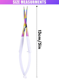 Ciseaux à ressort incurvés en acier inoxydable robustes à prix d'usine pour une coupe précise des cuticules et des ongles avec logo personnalisé - Product Image 5