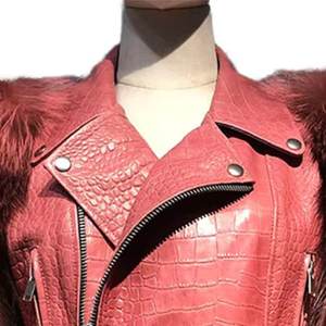 Chaquetas de Cuero Genuino para Mujer, Estilo Clásico Vintage, con Cierre, Color Rosa, con Logotipo Personalizado, Novedades RTS - Product Image 4