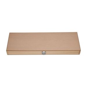 Juego de 8 Cuchillos para Carne Plateados en Caja de Madera Marrón con Ranuras Individuales y Tapa con Bisagras para Cubertería de Mesa de Comedor - Product Image 2