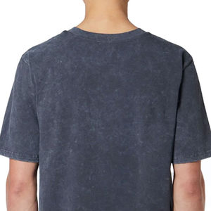 Camiseta de punto vintage con lavado ácido, estilo streetwear, desgastada, de algodón pesado, oversize, ecológica, con serigrafía, informal - Product Image 4