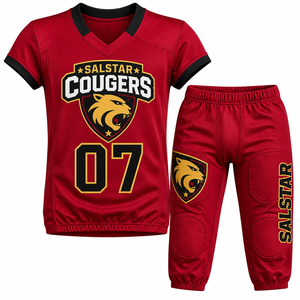 Ensemble d'uniformes de football américain unisexe respirant à manches courtes, style le plus récent, haute qualité, très vendu - Product Image 1