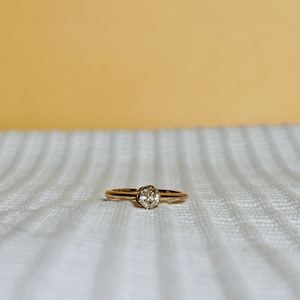 Women's 14K Rose Gold Luxury Minimalist Natural Diamond Engagement <b>Ring</b> with Round Brilliant Cut - Product Image 3