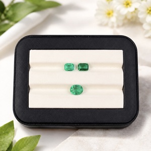Certified Natural Zambia Emerald Gemstones | AAA Grade Emerald Green 2.80 Carat Oval & Emerald Cut Cabochon Cut Gemstone Lot - Product Image 5